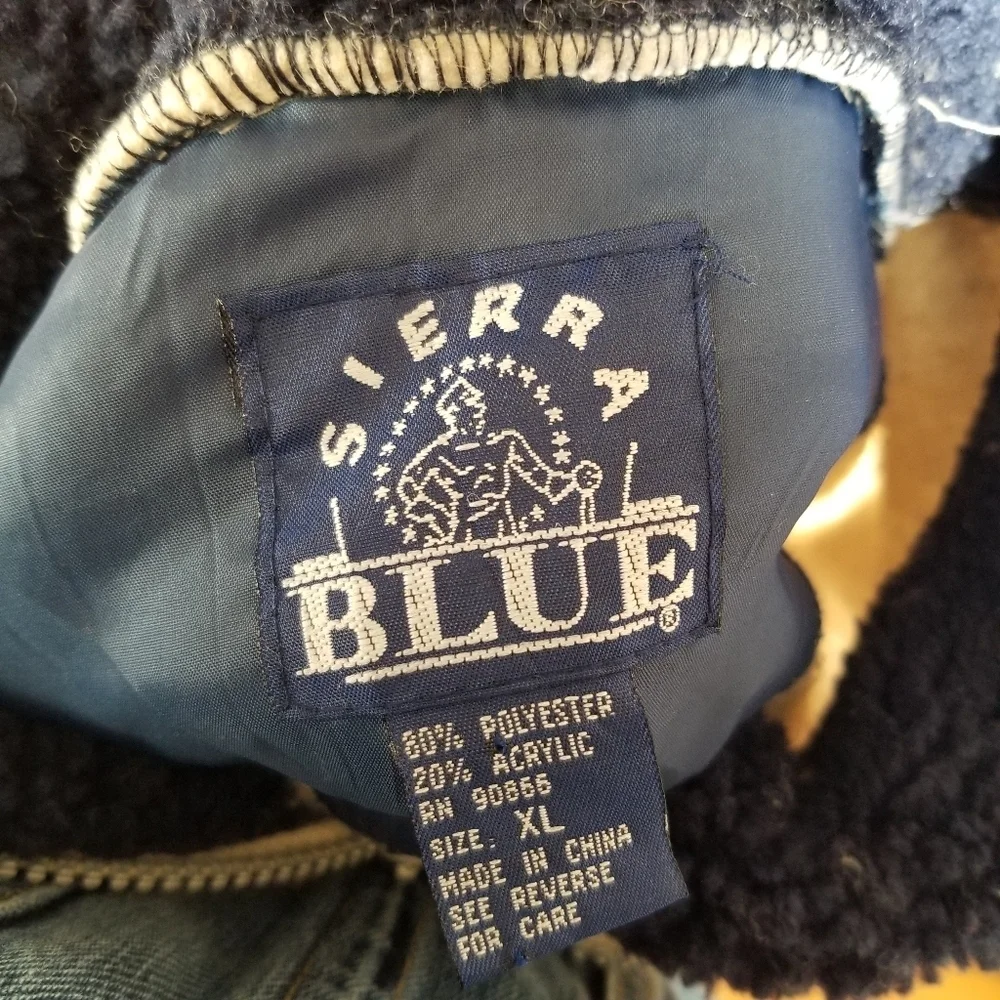 Vintage Blue Sierra Pullover Quarter Zip Fleece Colourblock  Stripe Sweater XL - Picture 4 of 8